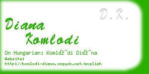 diana komlodi business card